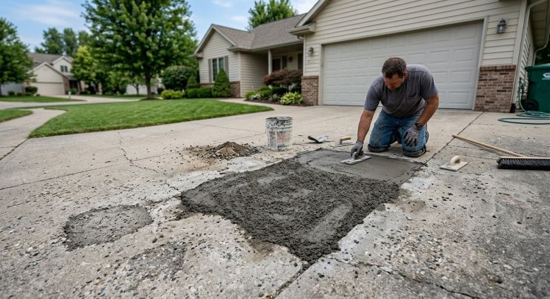 Concrete Driveway Patching in West Des Moines, IA